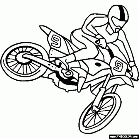 Dirt bike coloring pages - Color pictures, email pictures, and more with these Motorcycle, Motocross, Supercross, Dirt Bike coloring pages. Click on any picture of Motorcycles to start coloring. When the online coloring page has loaded, select a color and start clicking on the picture to color it in. American Chopper. Chopper Motorcycle. 